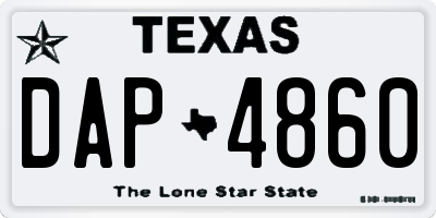 TX license plate DAP4860