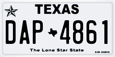 TX license plate DAP4861