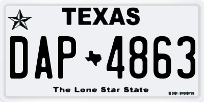 TX license plate DAP4863