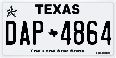 TX license plate DAP4864
