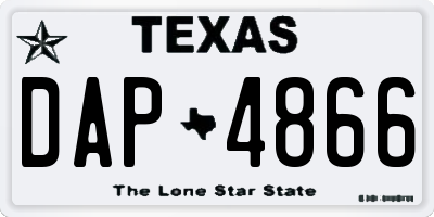 TX license plate DAP4866
