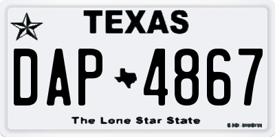 TX license plate DAP4867