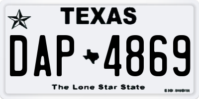 TX license plate DAP4869