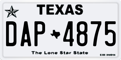 TX license plate DAP4875