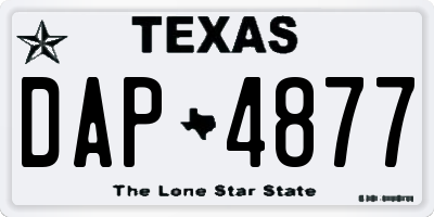 TX license plate DAP4877