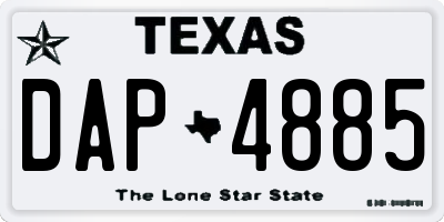 TX license plate DAP4885