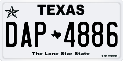 TX license plate DAP4886