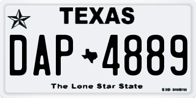 TX license plate DAP4889