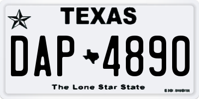 TX license plate DAP4890