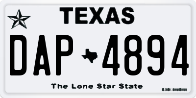 TX license plate DAP4894