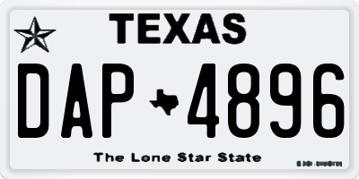 TX license plate DAP4896