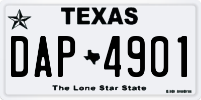 TX license plate DAP4901