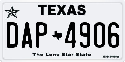 TX license plate DAP4906