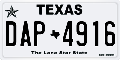 TX license plate DAP4916