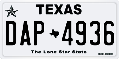 TX license plate DAP4936
