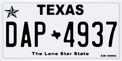 TX license plate DAP4937