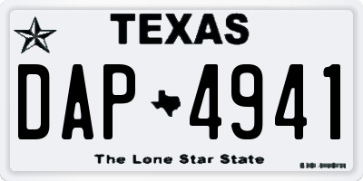 TX license plate DAP4941
