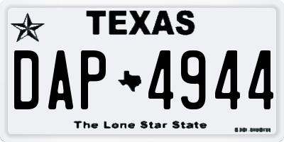 TX license plate DAP4944