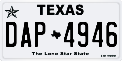 TX license plate DAP4946