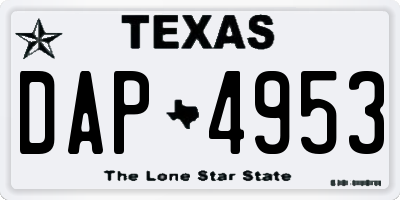 TX license plate DAP4953