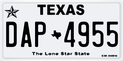 TX license plate DAP4955