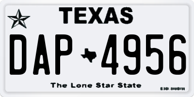 TX license plate DAP4956