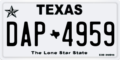 TX license plate DAP4959