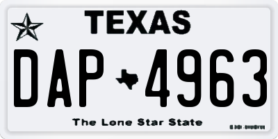 TX license plate DAP4963