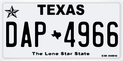 TX license plate DAP4966