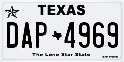 TX license plate DAP4969