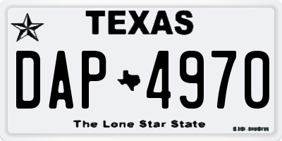 TX license plate DAP4970