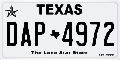 TX license plate DAP4972