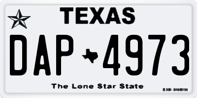 TX license plate DAP4973