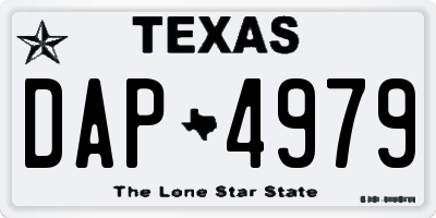 TX license plate DAP4979