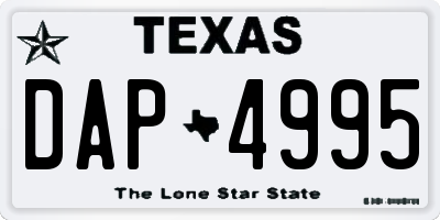 TX license plate DAP4995