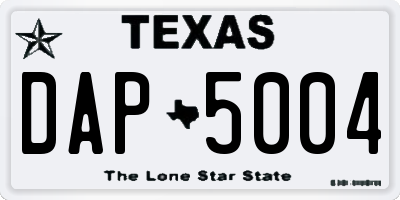 TX license plate DAP5004