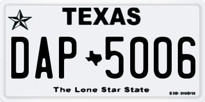 TX license plate DAP5006