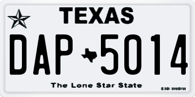 TX license plate DAP5014