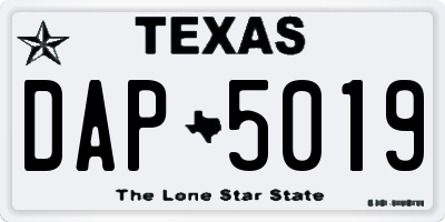 TX license plate DAP5019