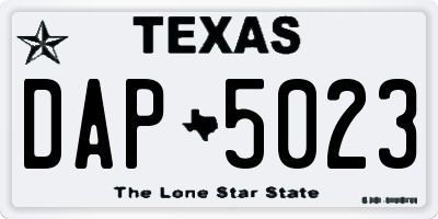 TX license plate DAP5023