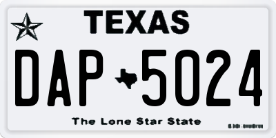 TX license plate DAP5024