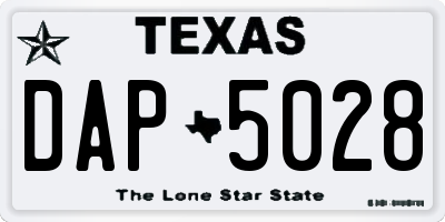 TX license plate DAP5028