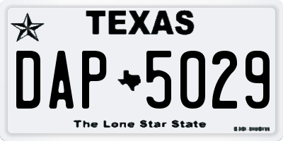 TX license plate DAP5029
