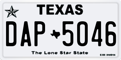 TX license plate DAP5046