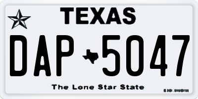 TX license plate DAP5047