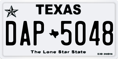 TX license plate DAP5048