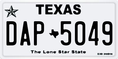 TX license plate DAP5049
