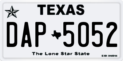 TX license plate DAP5052