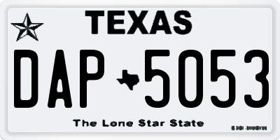 TX license plate DAP5053