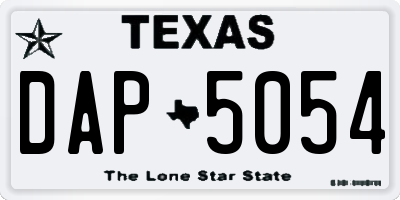 TX license plate DAP5054